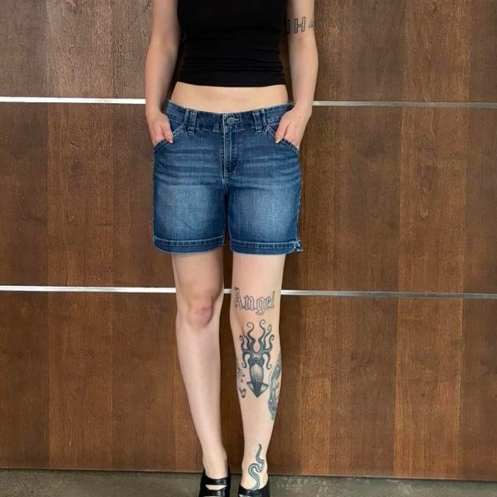 Lee Dark Blue Jean Shorts for Women